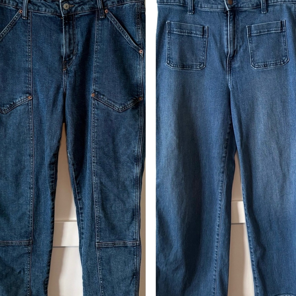 Bundle of Two Pairs of Old Navy Wide Leg OG Straight Jeans in Size 14